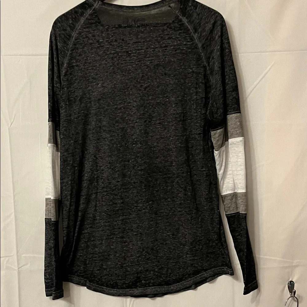 Free People Black and Gray Graphic Long Sleeve Shirt - Picture 3 of 8